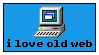 stamp: chunky computer above the text i love old web