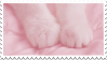 stamp: white cat paws on soft pink background